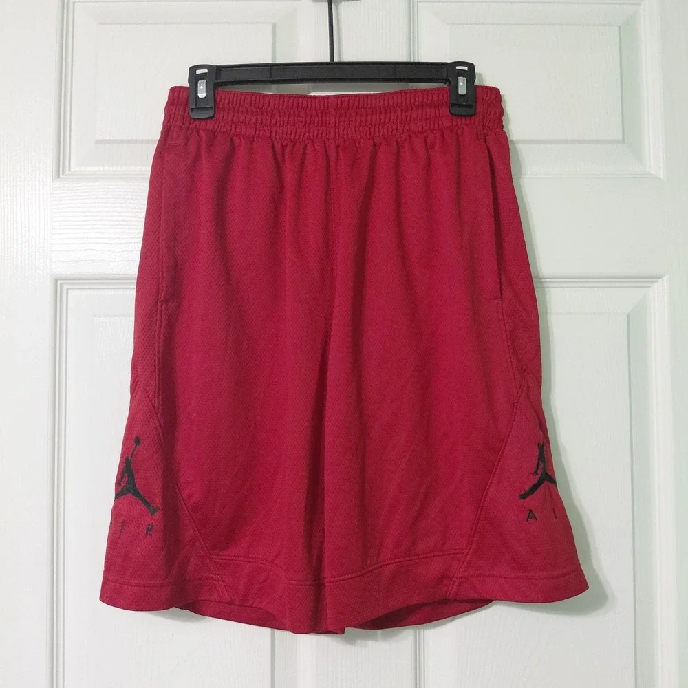 Air Jordan Dri-FIT Basketball Shorts Red Mesh Medium Youth Drawstring Jumpman